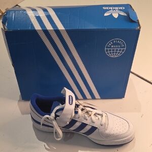 Adidas White and Blue Athletic Shoes